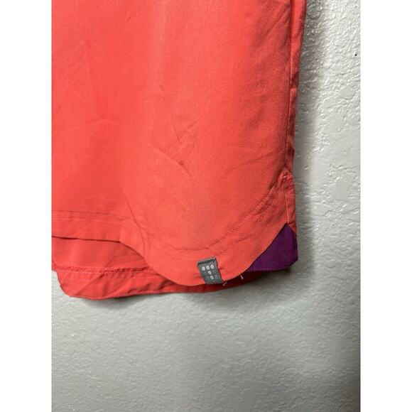 Title Nine Nimblene Shift Coral Orange Quarter Zip Pockets Roll Tab Sleeves Med - Picture 5 of 12